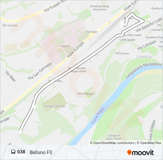 038 Bus Line Map