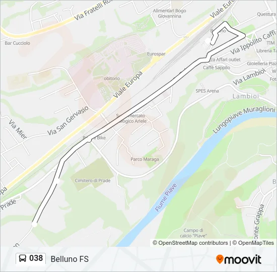 038 Bus Line Map