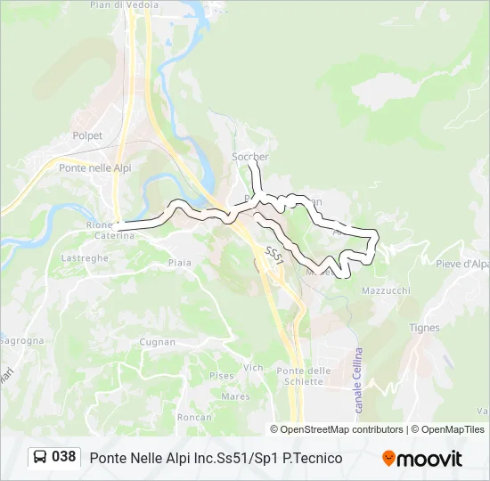 038 Bus Line Map