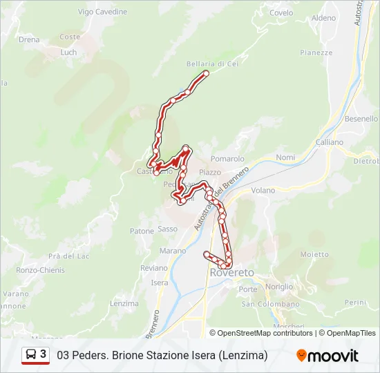 3 Bus Line Map