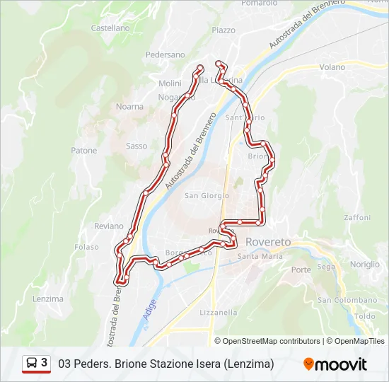 3 Bus Line Map