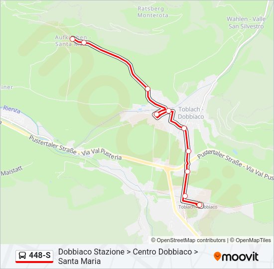 Percorso linea bus 448-S
