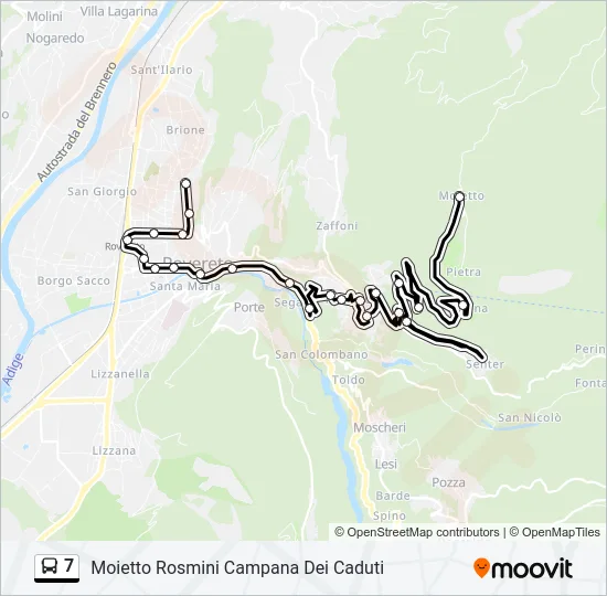 7 Bus Line Map