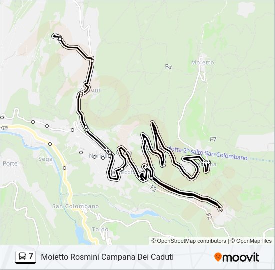 Percorso linea bus 7