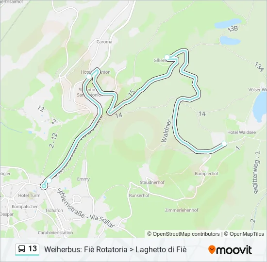 13 Bus Line Map