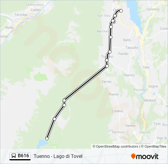B616 Bus Line Map