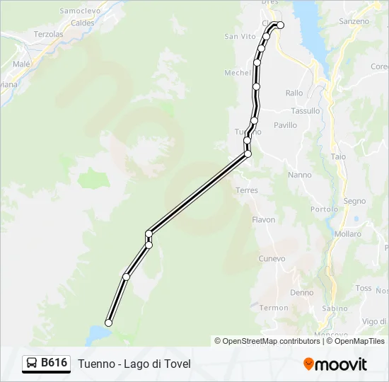B616 Bus Line Map