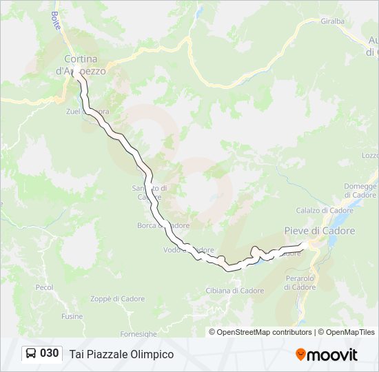 Percorso linea bus 030