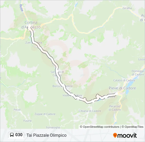 Percorso linea bus 030