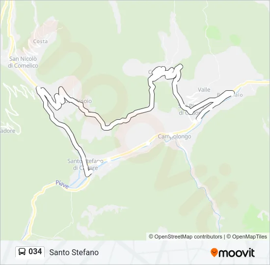 034 Bus Line Map