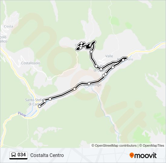 034 bus Line Map