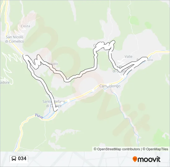 034 Bus Line Map