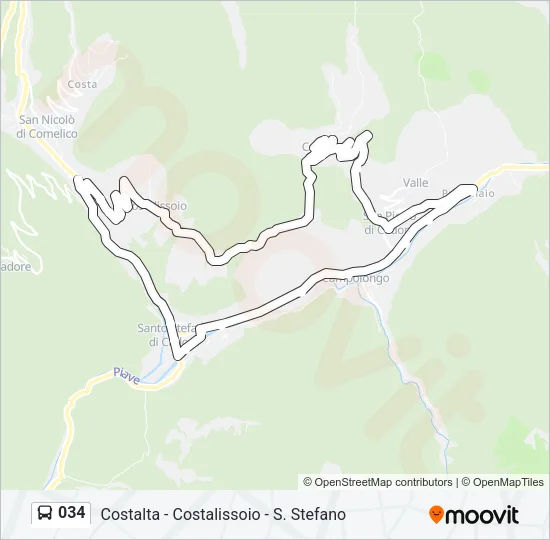 034 Bus Line Map