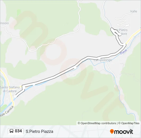 034 Bus Line Map