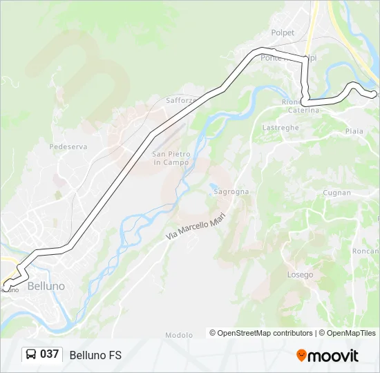 037 Bus Line Map