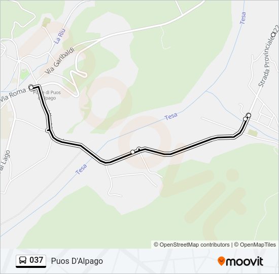 037 bus Line Map