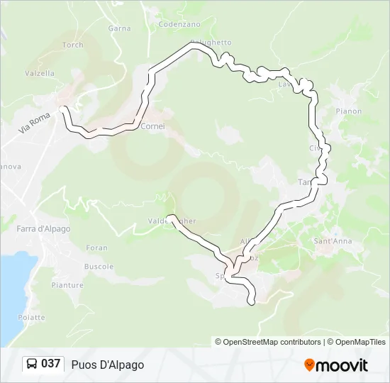 037 Bus Line Map