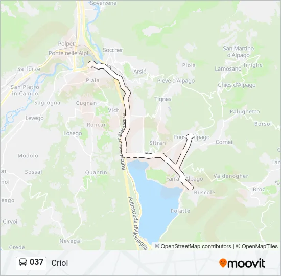 037 Bus Line Map