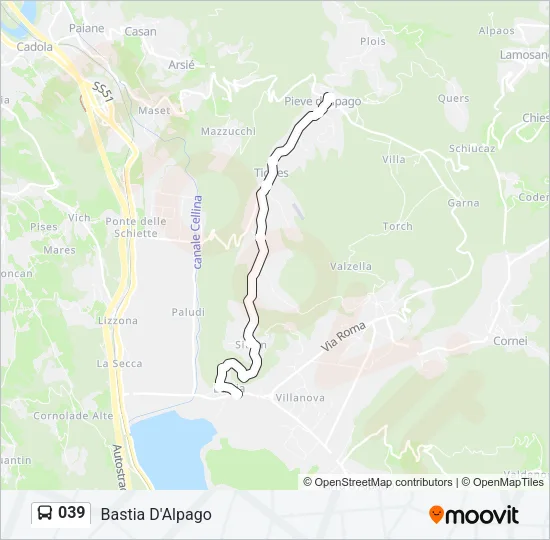 039 Bus Line Map