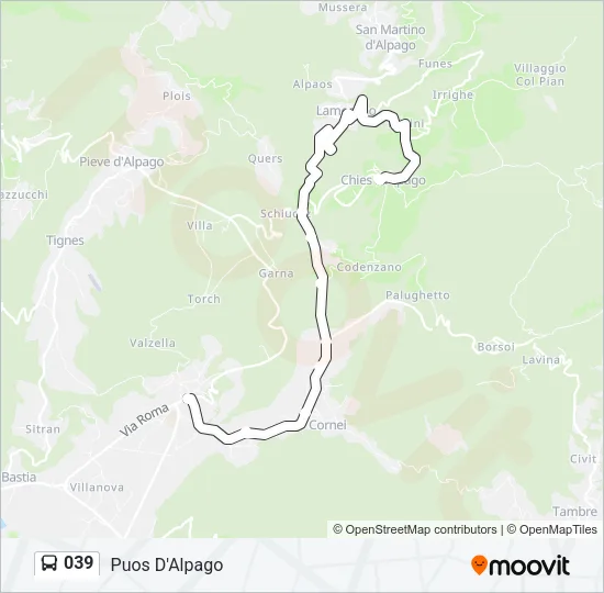 039 Bus Line Map