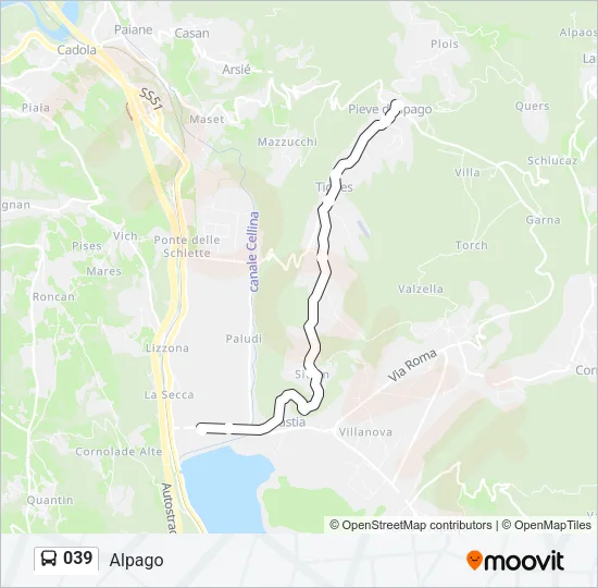 039 Bus Line Map
