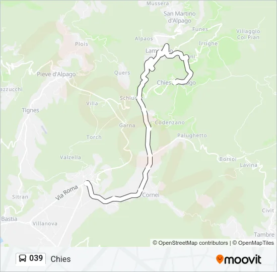 039 Bus Line Map