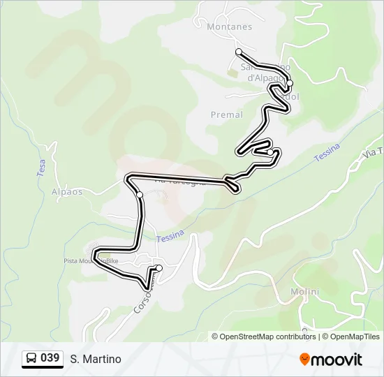 039 Bus Line Map