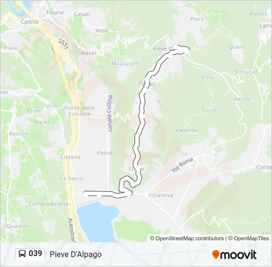 039 Bus Line Map