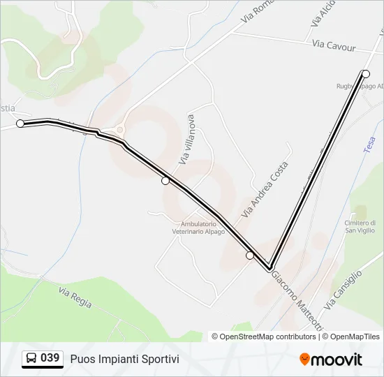 039 Bus Line Map