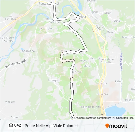 042 Bus Line Map