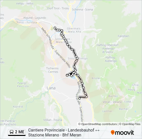Percorso linea  2 ME