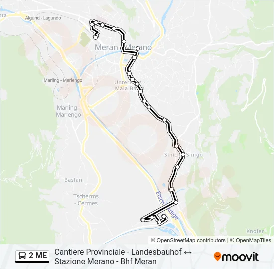 Percorso linea  2 ME