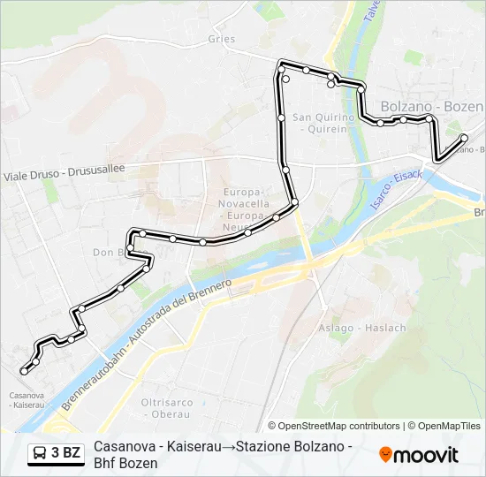 3 BZ Bus Line Map