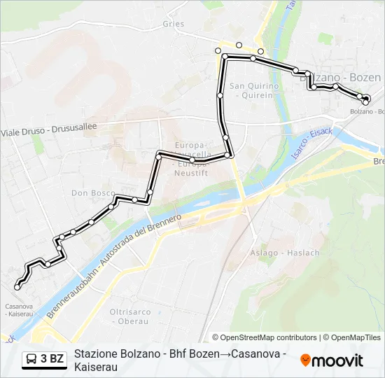 3 BZ Bus Line Map
