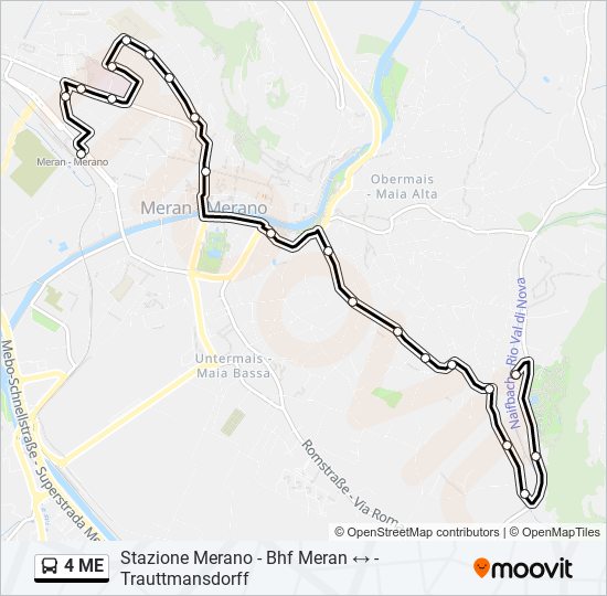 4 Me Route Schedules Stops Maps Trauttmansdorff Stazione Merano Bhf Meran