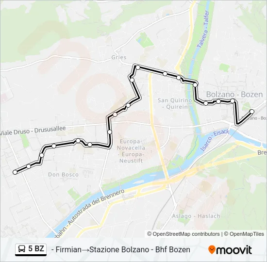 5 BZ Bus Line Map