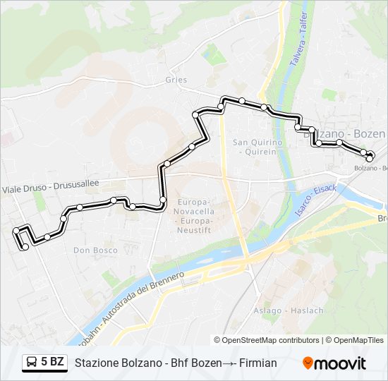 5 BZ bus Line Map