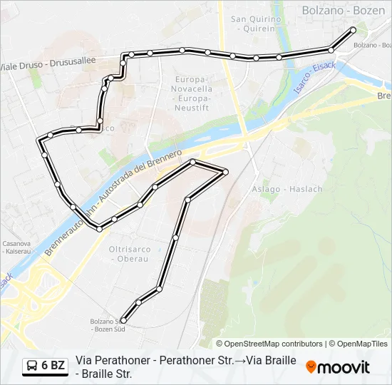 6 BZ Bus Line Map