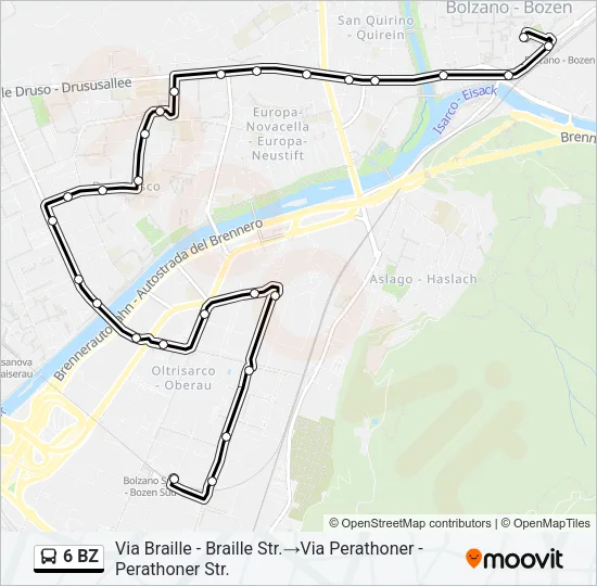 6 BZ Bus Line Map