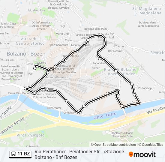 11 BZ bus Line Map