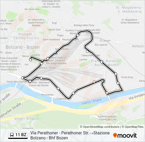 11 BZ Bus Line Map