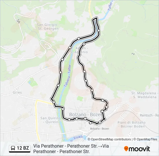 12 BZ Bus Line Map