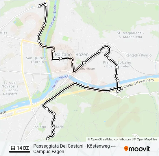 14 BZ  Line Map