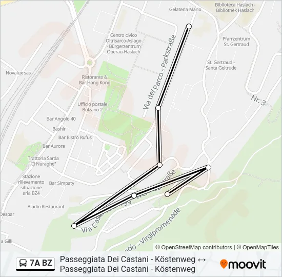 7A BZ Bus Line Map
