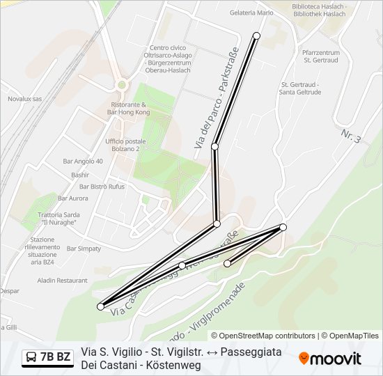 7B BZ Bus Line Map