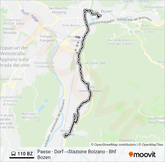 110 BZ Bus Line Map