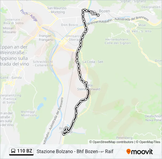 110 BZ Bus Line Map