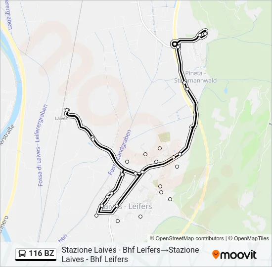 116 BZ Bus Line Map