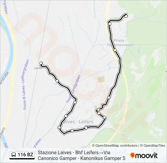 116 BZ Bus Line Map