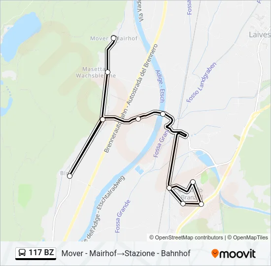117 BZ Bus Line Map